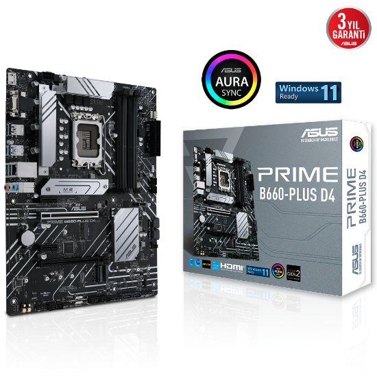 ASUS PRIME B660-PLUS D4 DDR4 5066MHz(OC) M.2 HDMI DP ATX 1700p resmi