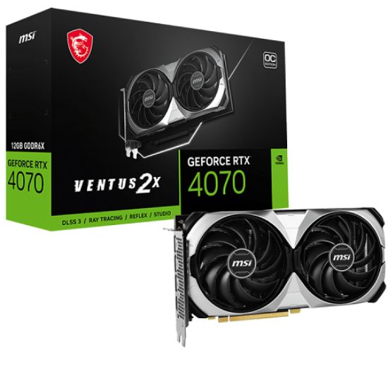 MSI GEFORCE RTX4070 VENTUS 2X 12G OC GDDR6X HDMI MP 192BIT resmi