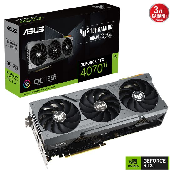 ASUS GEFORCE TUF-RTX4070TI-O12G GAMING 12GB GDDR6X HDMI DP 192BİT  resmi