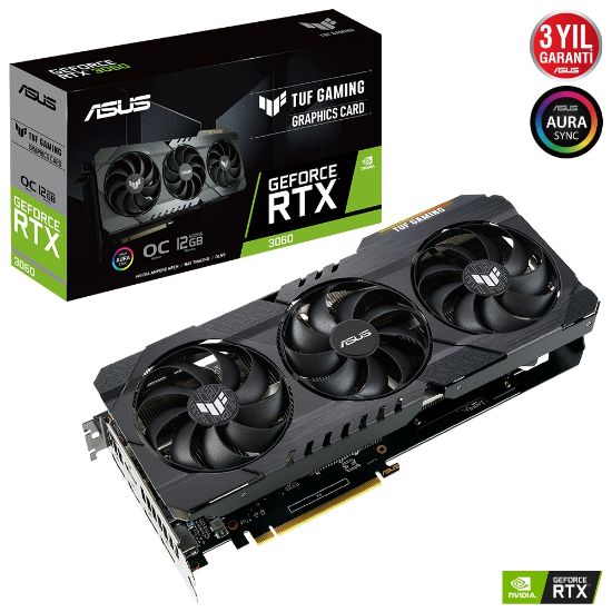 ASUS TUF-RTX3060-O12G-V2-GAMING 12GB GDDR6 DP HDMI 192BİT resmi