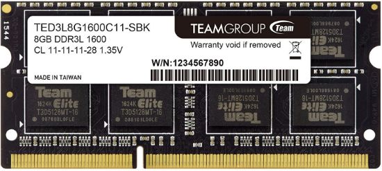 Team Elite 8GB (1x8GB) 1600MHz CL11 DDR3 Notebook SODIMM Ram (TED3L8G1600C11-S01) resmi