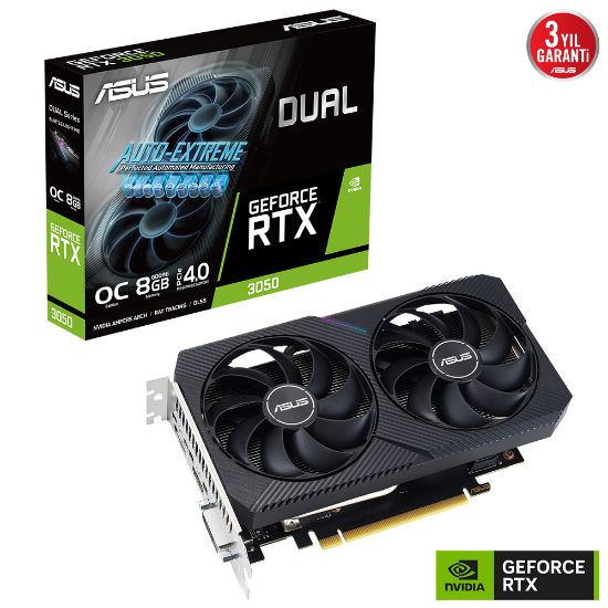 ASUS DUAL-RTX3050-O8G V2 8GB GDDR6 HDMI 128BIT  resmi