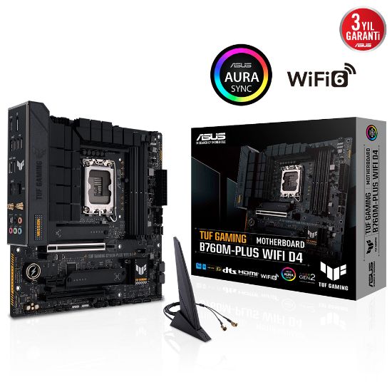 ASUS TUF GAMING B760M-PLUS WIFI D4 5333Mhz(OC) M.2 WiFi mATX 1700p resmi