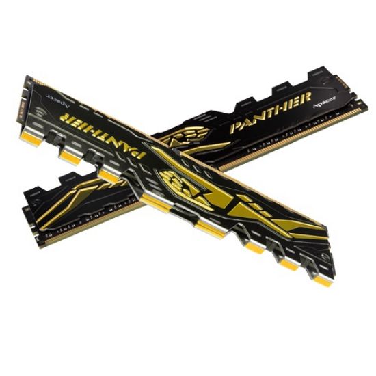 Apacer Panther Black-Gold 32GB (2x16GB) 3200Mhz CL16 DDR4 Gaming Ram (AH4U32G32C28Y7GAA-2) resmi