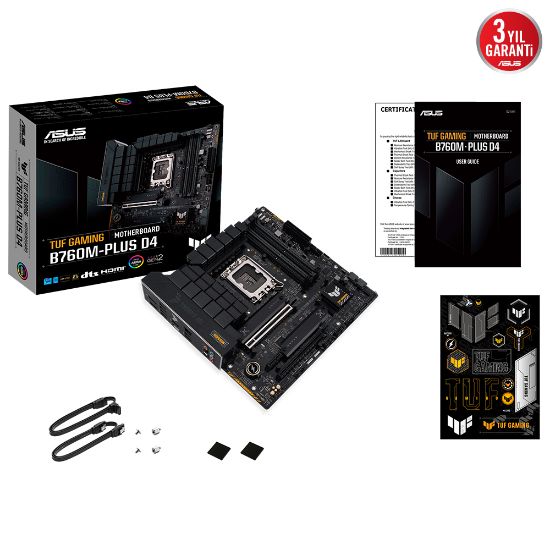 ASUS TUF GAMING B760M-PLUS D4 5333MHz HDMI DP M.2 mATX 1700p resmi