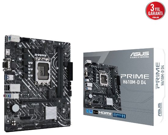 ASUS PRIME H610M-D D4 3200(OC) VGA HDMI DP M.2 mATX 1700p resmi