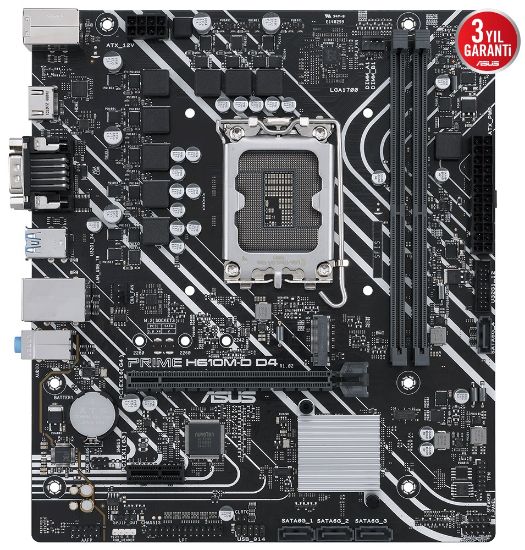 ASUS PRIME H610M-D D4 3200(OC) VGA HDMI DP M.2 mATX 1700p resmi