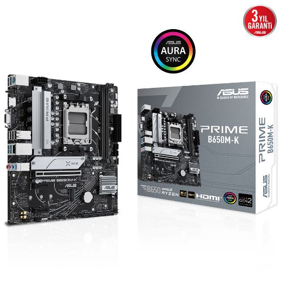 ASUS PRIME B650M-K DDR5 6400+(OC) HDMI VGA M.2 AM5  resmi