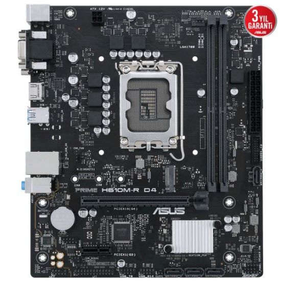 ASUS PRIME H610M-R D4-SI  DDR4 3200(OC) MATX 1700p resmi