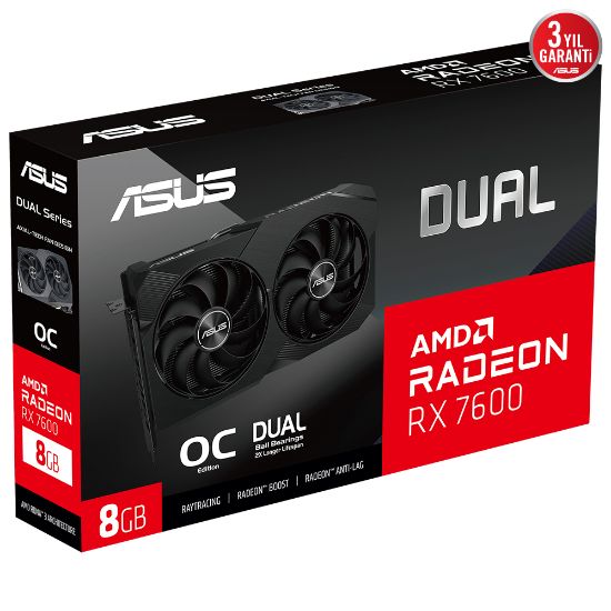 ASUS DUAL-RX7600-O8G-V2 8GB GDDR6 128BIT resmi