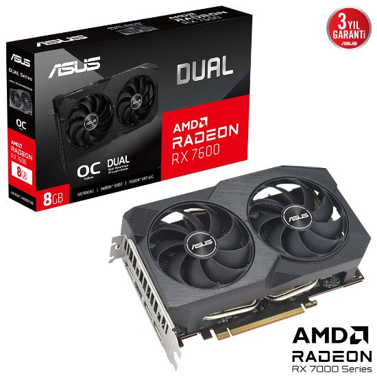 ASUS DUAL-RX7600-O8G-V2 8GB GDDR6 128BIT resmi