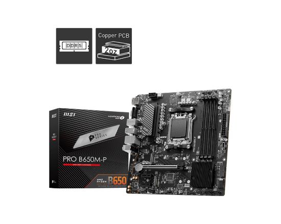 MSI PRO B650M-P AMD B650 AM5 SOKET DDR5 6000(OC)M resmi