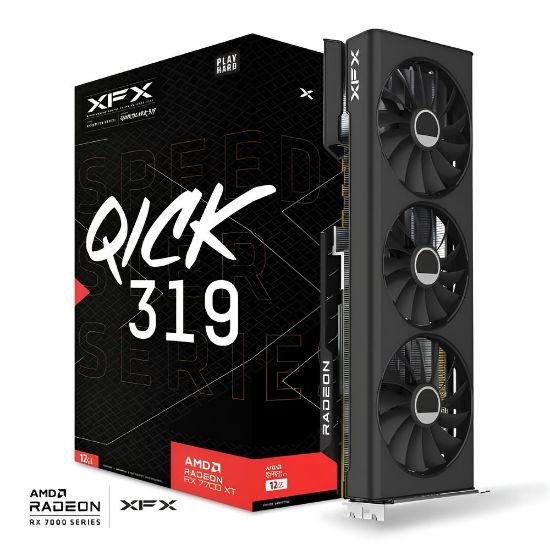 XFX QICK319 RX 7700XT 12GB GDDR6 192Bit (RX-77TQICKB9) resmi