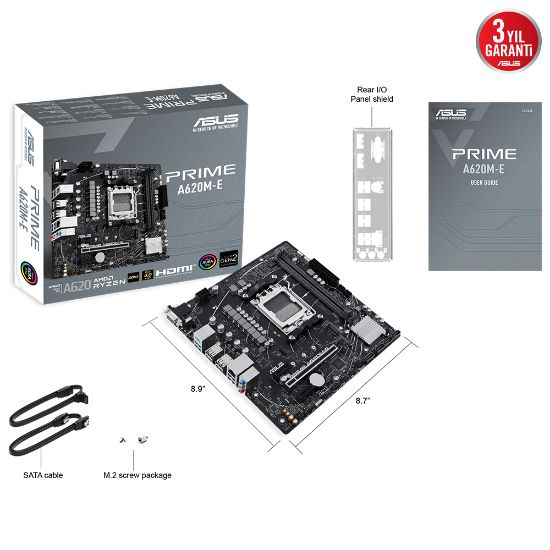 ASUS PRIME A620M-E DDR5 6400+(OC) HDMI VGA M.2 AM5 resmi