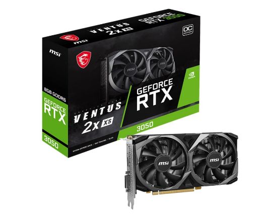 MSI GEFORCE RTX 3050 VENTUS 2X XS 8G OC GDDR6 HDMI DP DVI 128Bit  resmi