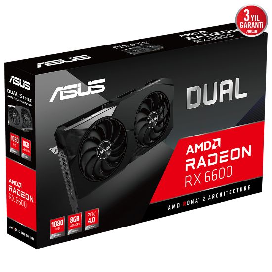 ASUS DUAL-RX6600-8G 8GB GDDR6 HDMI DP 128Bit resmi