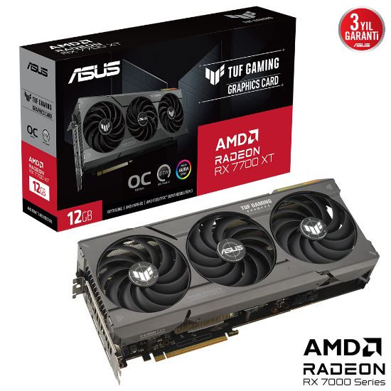 ASUS TUF GAMING TUF-RX7700XT-O12G-GAMING 12GB GDDR6 HDMI DP 192BİT resmi