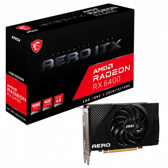 MSI RADEON RX 6400 AERO ITX 4GB GDDR6 HDMI DP 64Bit resmi