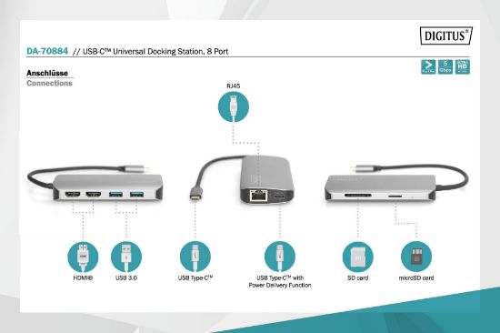 Digitus DA-70884 USB-C Universal Docking Station resmi