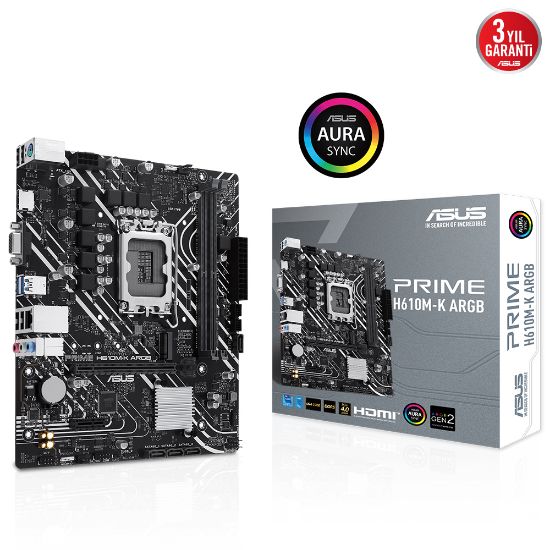 ASUS PRIME H610M-K ARGB DDR5 M.2 HDMI VGA mATX 1700p resmi