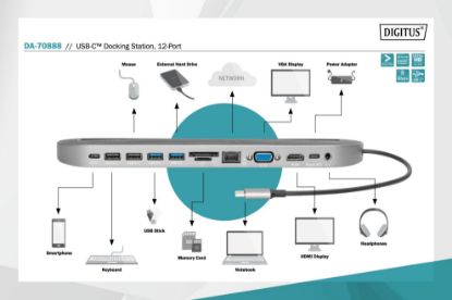 DIGITUS DA-70888 USB TYPE-C DOCKING STATION resmi