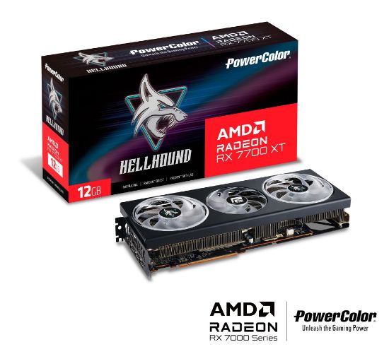 POWERCOLOR HELLHOUND RX7700XT 12G-L/OC 12GB GDDR6 192Bit resmi