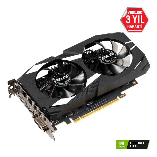 ASUS DUAL-GTX1650-O4G 4GB GDDR5 HDMI DP DVI 128BİT resmi