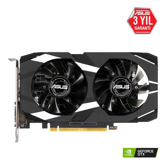 ASUS DUAL-GTX1650-O4G 4GB GDDR5 HDMI DP DVI 128BİT resmi