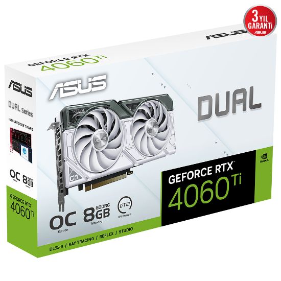 ASUS DUAL-RTX4060TI-O8G-WHITE 8GB GDDR6 HDMI DP 128Bit resmi