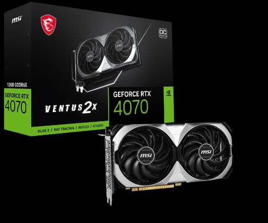 MSI GEFORCE RTX 4070 VENTUS 2X E 12G OC 12GB GDDR6X HDMI DP 192Bit resmi