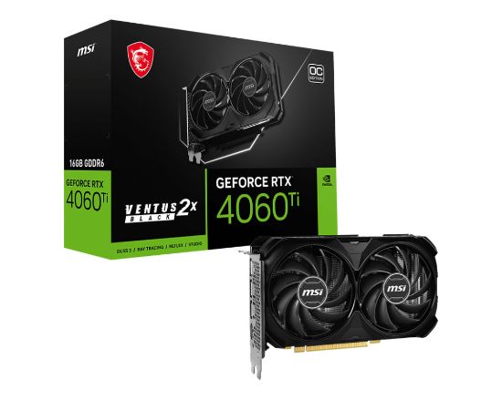 MSI GEFORCE RTX 4060 Ti VENTUS 2X BLACK 16G OC 16GB GDDR6 HDMI DP 128Bit   resmi