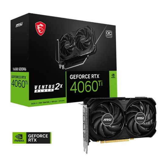 MSI GEFORCE RTX 4060 Ti VENTUS 2X BLACK 16G OC 16GB GDDR6 HDMI DP 128Bit   resmi