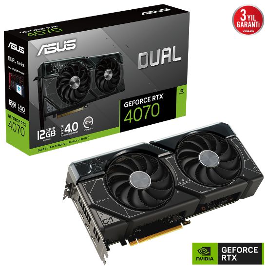 ASUS DUAL-RTX4070-12G 12GB GDDR6X HDMI DP 192Bit  resmi