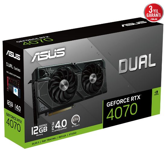 ASUS DUAL-RTX4070-12G 12GB GDDR6X HDMI DP 192Bit  resmi