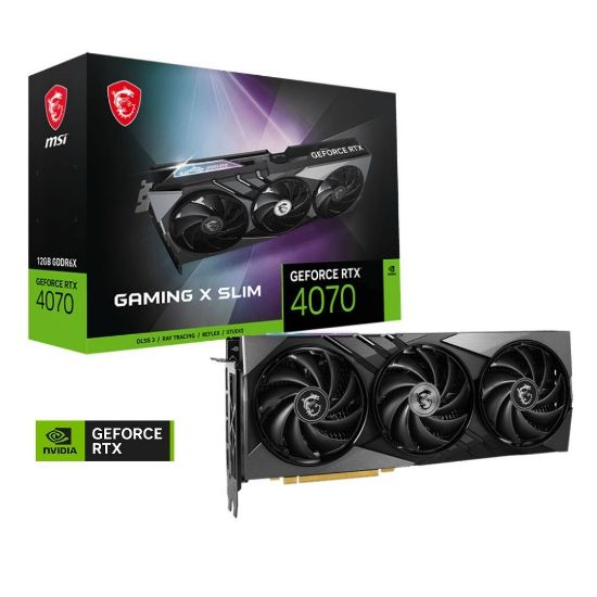 MSI GEFORCE RTX 4070 GAMING X SLIM 12G 12GB GDDR6X HDMI DP 192BİT resmi