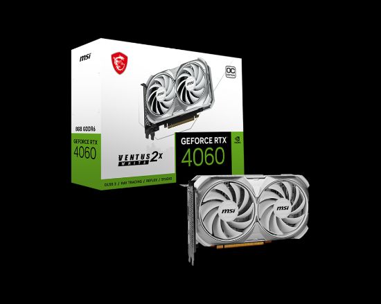 MSI GEFORCE RTX 4060 VENTUS 2X WHITE 8G OC 8GB GDDR6X HDMI DP 128BİT resmi