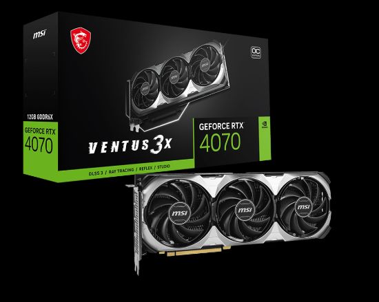 MSI GEFORCE RTX 4070 VENTUS 3X E 12G OC 12GB GDDR6X HDMI DP 192BİT resmi