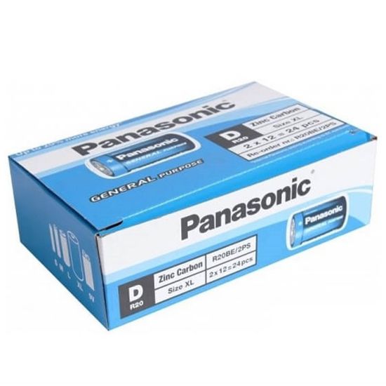 PANASONIC R20BE/2PS MANGANEZ BÜYÜK D BOY 24LÜ PİL (PAKET FİYATI) resmi