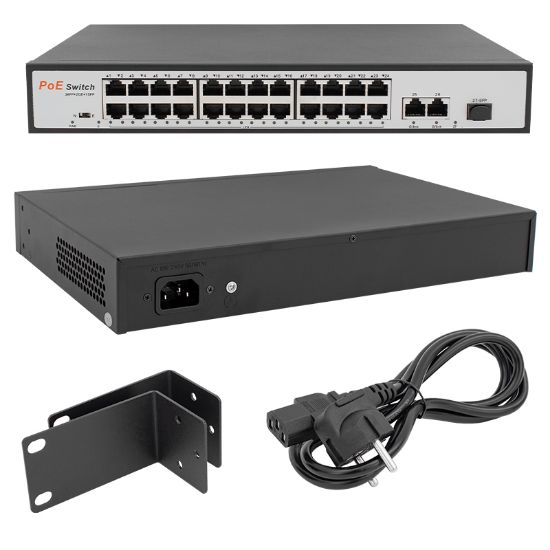 URANIUM POE-2421SFP 2X GIGABIT UPLINK 1X SFP 24 PORT 10/100 MBPS 300 WATT POE SWITCH resmi