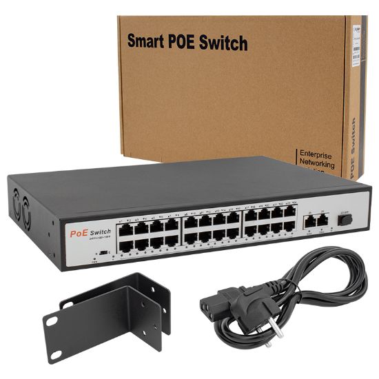 URANIUM POE-2421SFP 2X GIGABIT UPLINK 1X SFP 24 PORT 10/100 MBPS 300 WATT POE SWITCH resmi