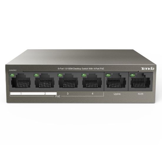 TENDA TEF1106P 2X UPLINK + 4 PORT 63 WATT POE ETHERNET SWITCH resmi