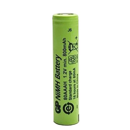 GP 80AAAH 1.2 VOLT 800 MAH DÜZ KAFA ŞARJLI AAA İNCE KALEM PİL resmi