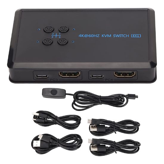 POWERMASTER PM-12016 4K HDMI KVM SWITCH 4X1 resmi