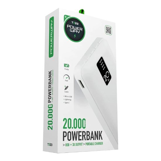 POWERWAY TX23 20000 MAH DİJİTAL GÖSTERGELİ POWERBANK resmi