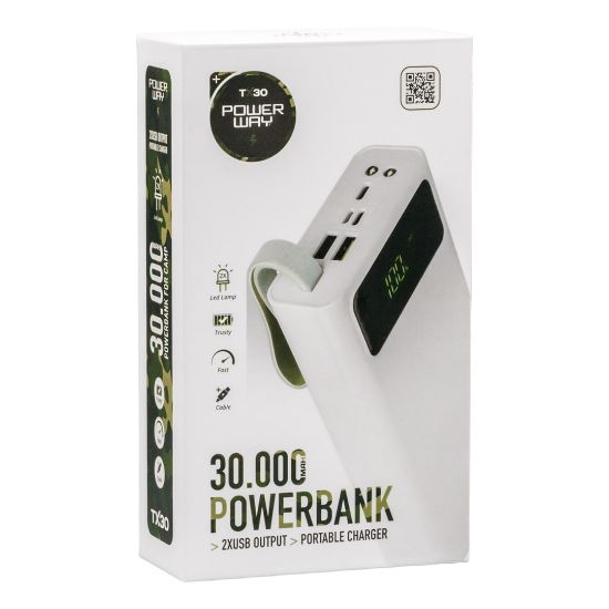 POWERWAY TX30 30000 MAH DİJİTAL GÖSTERGELİ POWERBANK resmi