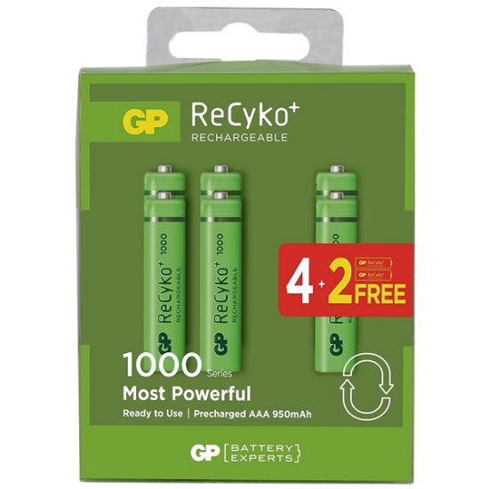 GP RECYKO 950 MAH AAA İNCE 4+2 6LI ŞARJLI PİL PAKET FİYATI resmi