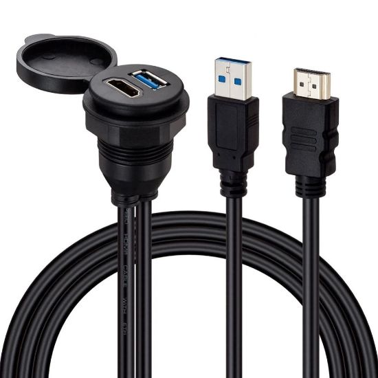 POWERMASTER PM-12428 ARAÇ KONTROL PANELİ USB 3.0 + HDMI UZATMA KABLOSU GÖMME MONTAJ resmi