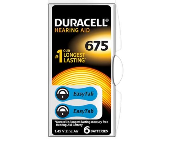 DURACELL 675 NO KULAKLIK PİLİ (6LI PAKET) resmi