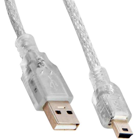 S-LINK SL-UK55 USB 2.0 5 METRE ŞEFFAF USB AM MİNİ 5 PİN KABLO resmi