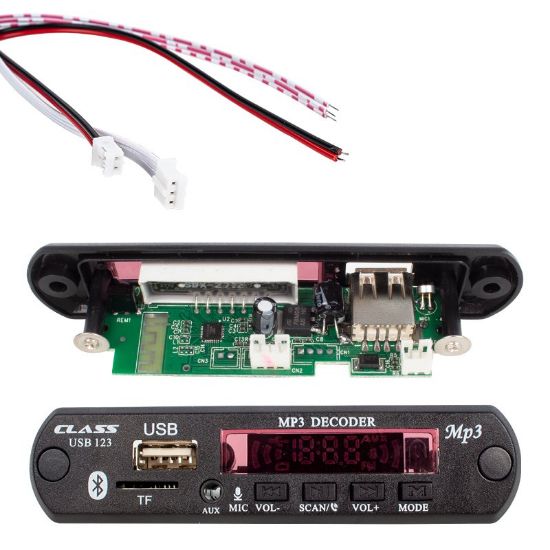 CLASS USB-123 12 VOLT SD+AF+VR OTO TEYP MİKROFONLU USB/SD ÇEVİRİCİ DİJİTAL PLAYER USB BOARD resmi